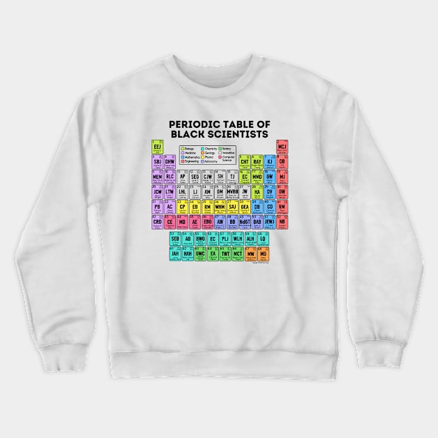 Periodic Table of Black Scientists (Light) Crewneck Sweatshirt by Chem Thug